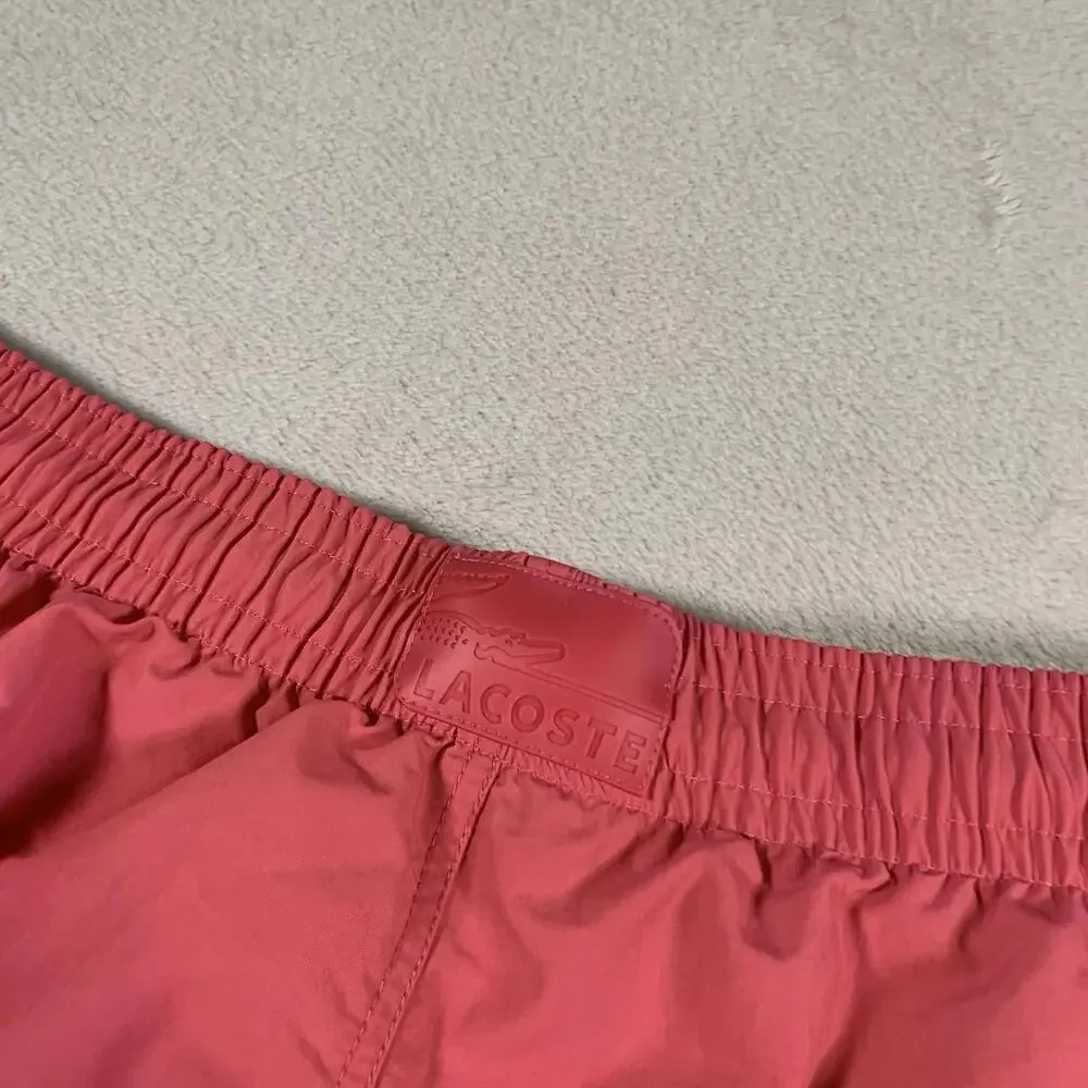 Lacoste Swim Trunks Mens Size 7 Pink Board‎ Shorts Outdoors Swimming Life Guard